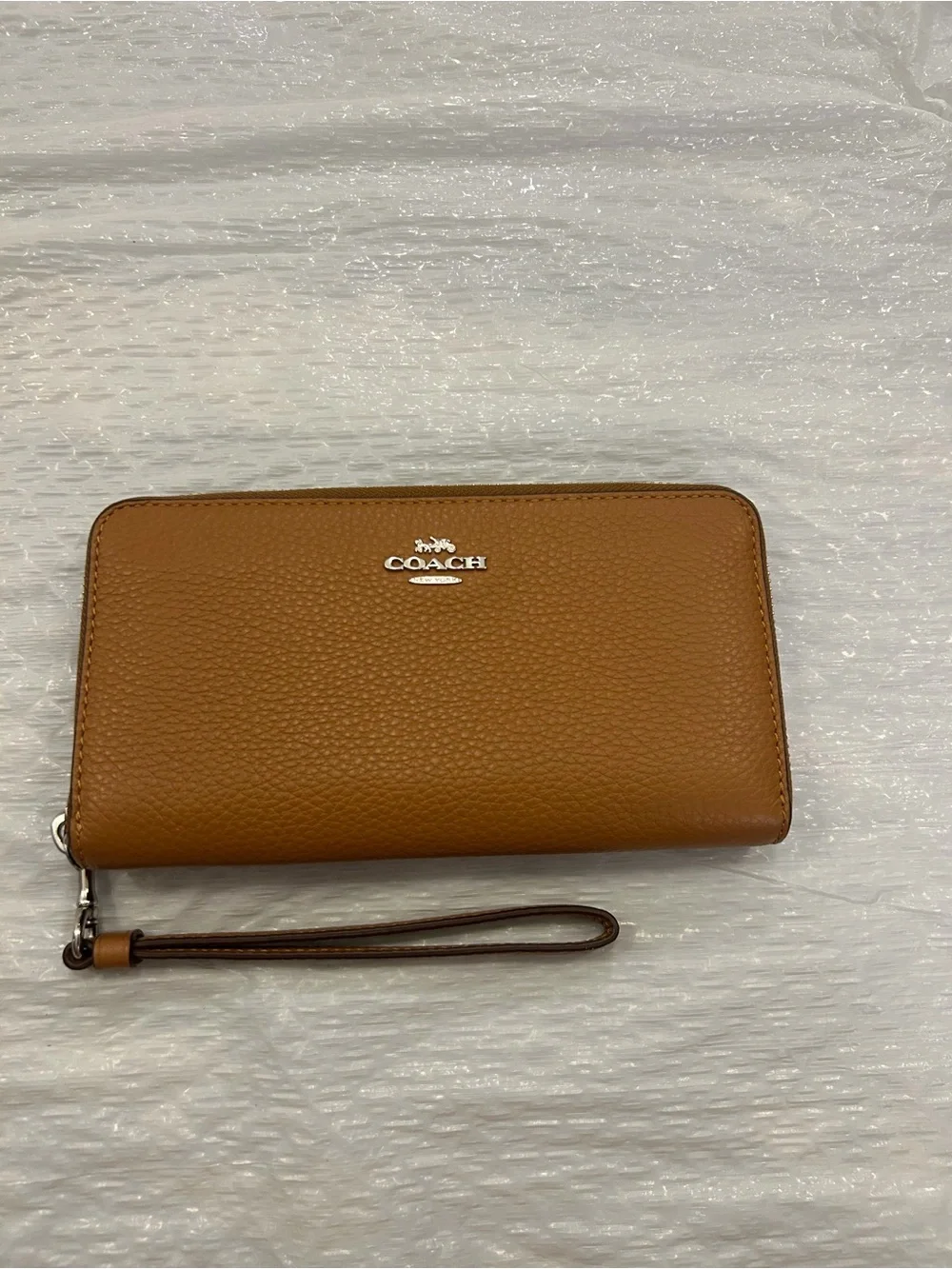 Coach Cognac Pebbled Leather Messenger Crossbody